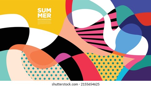 Abstract Colorful Liquid And Curvy Geometric Summer Background For Banner