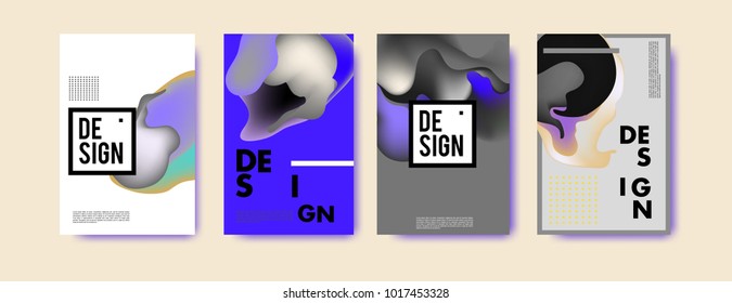 Abstract colorful liquid and fluid colors background for poster design. Blue, yellow, red, orange, pink and green. Vector banner poster template in Eps10.