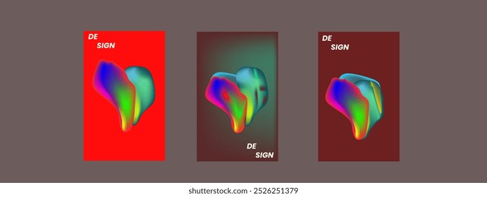 Abstract colorful liquid and fluid colors background for poster design. green, yellow, brown, blue and red. Vector banner poster template in Eps10.