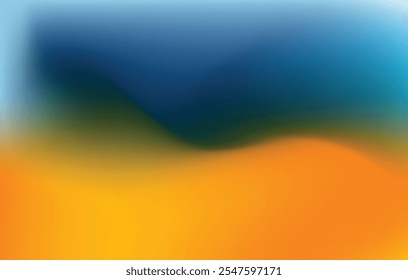 Fundo de gradiente colorido abstrato da malha de líquido. Laranja, azul e verde creme mistura de cor. Cor vívida de fundo suave. Modelo de design moderno para folheto, cartaz, site, capa, etc