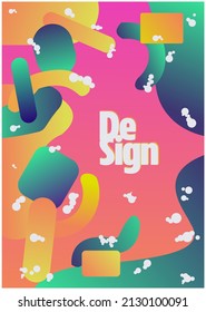 Abstract colorful liquid and fluid pattern background for poster, and cover design. Trendy Gradient Shapes Composition