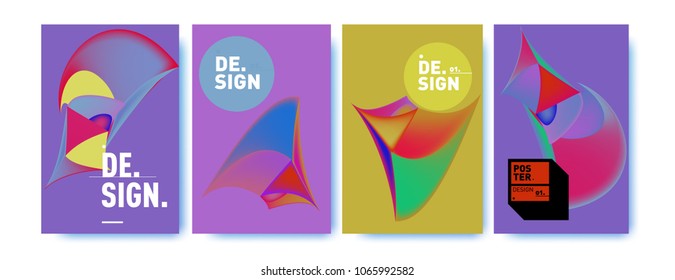 Abstract colorful liquid and geometric pattern background for poster design. Blue, yellow, red, orange, pink and green. Vector banner poster template in Eps10.