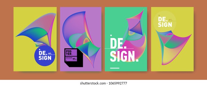 Abstract colorful liquid and geometric pattern background for poster design. Blue, yellow, red, orange, pink and green. Vector banner poster template in Eps10.