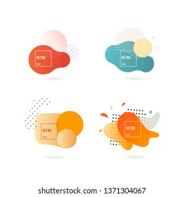 Abstract colorful liquid geometric shape. Isolated waves. Vector illustration. Set of modern graphic elements. Dynamical colored forms and line. Gradient banners with flowing