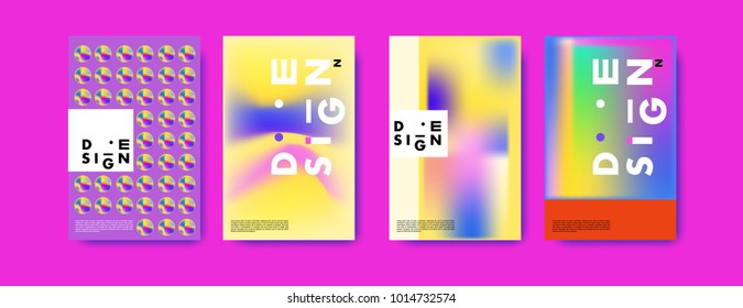 Abstract colorful liquid and holographic colors background for poster design. Blue, yellow, red, orange, pink and green. Vector banner poster template in Eps10.