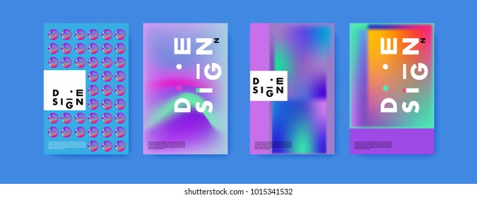 Abstract colorful liquid and holographic colors background for poster design. Blue, yellow, red, orange, pink and green. Vector banner poster template in Eps10.