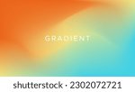 Abstract colorful liquid mesh gradient background. Orange, blue, and cream colored blend. Smooth backdrop vivid color. Modern design template for flyer, poster, website, cover, etc