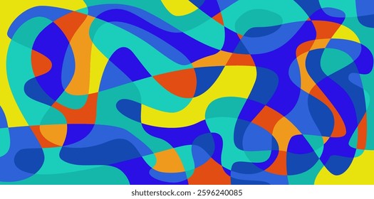 Abstract colorful liquid psychedelic background. Vector illustration. Wavy pattern. Liquid texture for cover design