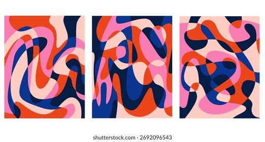 Abstract colorful liquid psychedelic background. Vector illustration. Wavy pattern. template decorative design