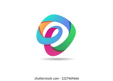 Abstract colorful logo, 3d modern icon concept
