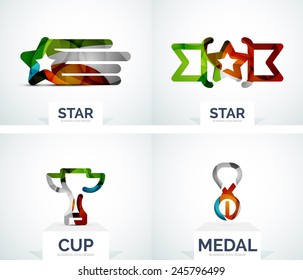 Abstract colorful logo design, awards. Made of color shapes