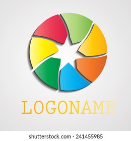 Abstract Colorful Logo Design in Circle Form. Vector. 