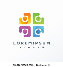 Abstract colorful logo design ready to use