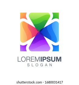 abstract colorful logo design template