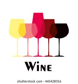 Abstract colorful logo design template. Wine bottle and glass vector icon. Concept for bar menu, party, alcohol drinks, celebration holidays.