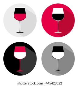Abstract colorful logo design template. Wine bottle and glass vector icon. Concept for bar menu, party, alcohol drinks, celebration holidays.