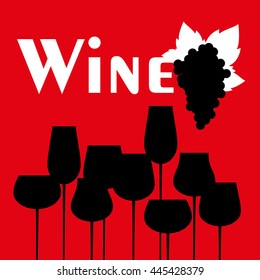 Abstract colorful logo design template. Wine bottle and glass vector icon. Concept for bar menu, party, alcohol drinks, celebration holidays.