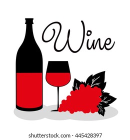 Abstract colorful logo design template. Wine bottle and glass vector icon. Concept for bar menu, party, alcohol drinks, celebration holidays.