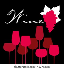 Abstract colorful logo design template. Wine bottle and glass vector icon. Concept for bar menu, party, alcohol drinks, celebration holidays.