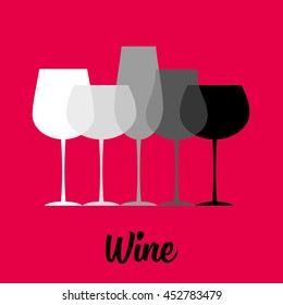 Abstract colorful logo design template. Wine bottle and glass vector icon. Concept for bar menu, party, alcohol drinks, celebration holidays.