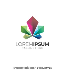 Abstract colorful logo design template.creative gemstone symbol