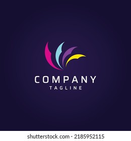 Abstract colorful logo digital printing, printing services, media, technology and the internet.