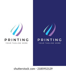 Abstract colorful logo digital printing, printing services, media, technology and the internet.