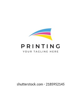 Abstract colorful logo digital printing, printing services, media, technology and the internet.