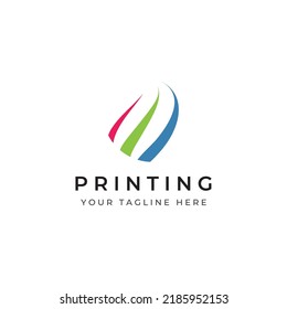 Abstract colorful logo digital printing, printing services, media, technology and the internet.