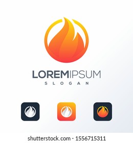 abstract colorful logo fire design idea