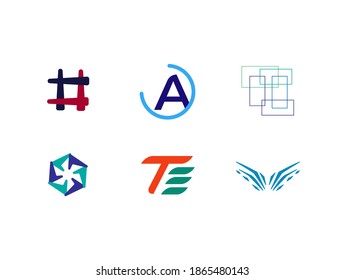 Abstract colorful logo and icon design vector template set