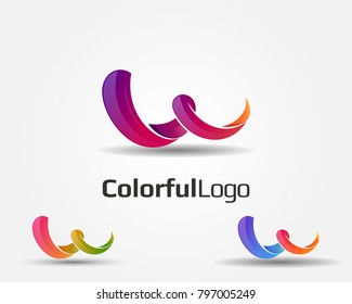 abstract colorful logo icon element