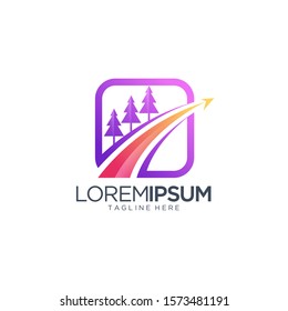 Abstract Colorful Logo For Logistic Company