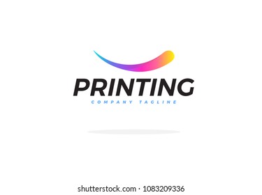 Abstract Colorful Logo For Printing Company Vector