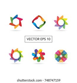 Abstract colorful logo set