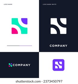 abstract colorful logo Vector Icon Illustration Design