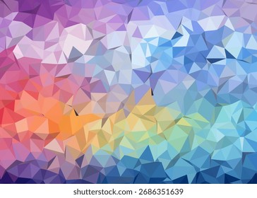 Fondo de polietileno bajo colorido abstracto, fondo geométrico abstracto, fondo de triángulo abstracto