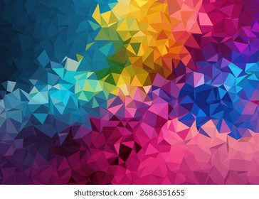 Fondo de polietileno bajo colorido abstracto, fondo geométrico abstracto, fondo de triángulo abstracto