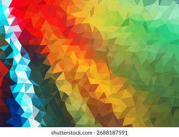 Fondo de polietileno bajo colorido abstracto, fondo geométrico abstracto, fondo de triángulo abstracto	