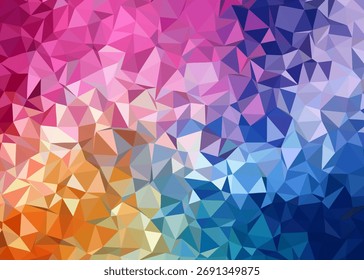 Fondo de polietileno bajo colorido abstracto, fondo geométrico abstracto, fondo de triángulo abstracto	