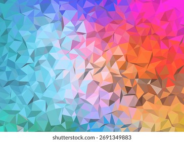 Fondo de polietileno bajo colorido abstracto, fondo geométrico abstracto, fondo de triángulo abstracto	
