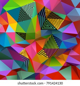 Abstract colorful low poly background in 3d, eps10 vector