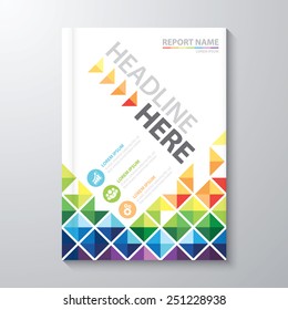 Abstract colorful low polygon background. Cover design template layout in A4 size for annual report, brochure, flyer, Vector illustration