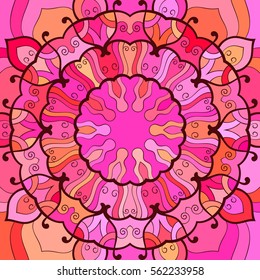 Abstract colorful magenta background, Round ornamental texture