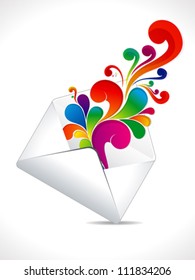 abstract colorful mail explode vector illustration