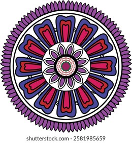 Abstract colorful mandala design element