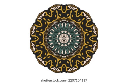 Resumen de diseño mandala colorido de fondo vectorial vintage diseño de patrón floral abstracto diseño de camiseta