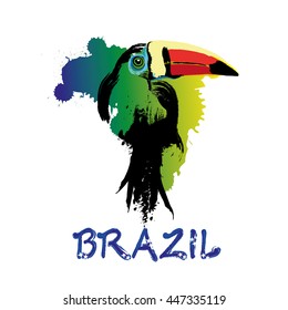 Abstract colorful map background, vector illustration of Brazil. Good for advertising design.