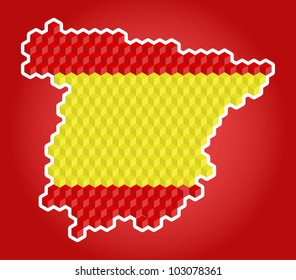 Abstract colorful map of Spain, vector