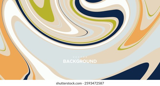 Abstract colorful marble background. Vector illustration of wavy dripping pattern. Liquid texture for cover design